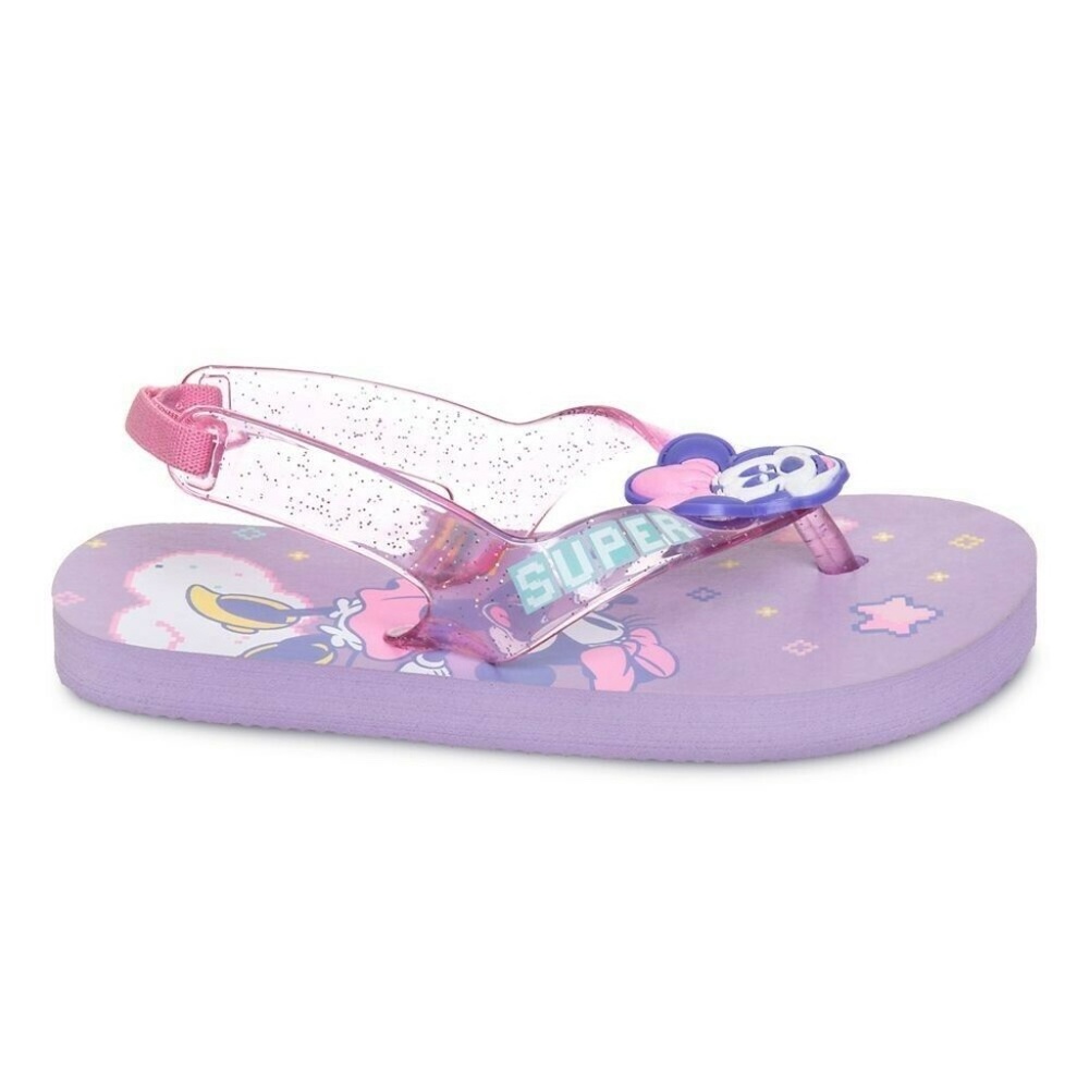 Disney Store Girls Flip Flops /Sandals Light Purple Minnie Mouse slides 5/6 7/8